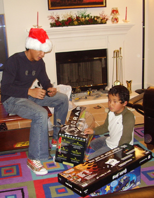 Christmas 2005: Nicholas & Dad